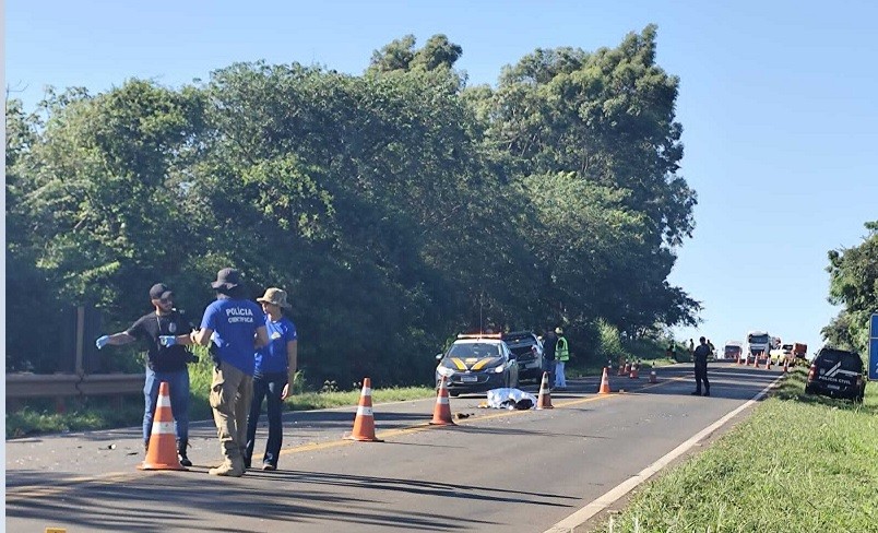 Motociclista morre ao bater de frente com caminhonete na BR-163 em Caarapó