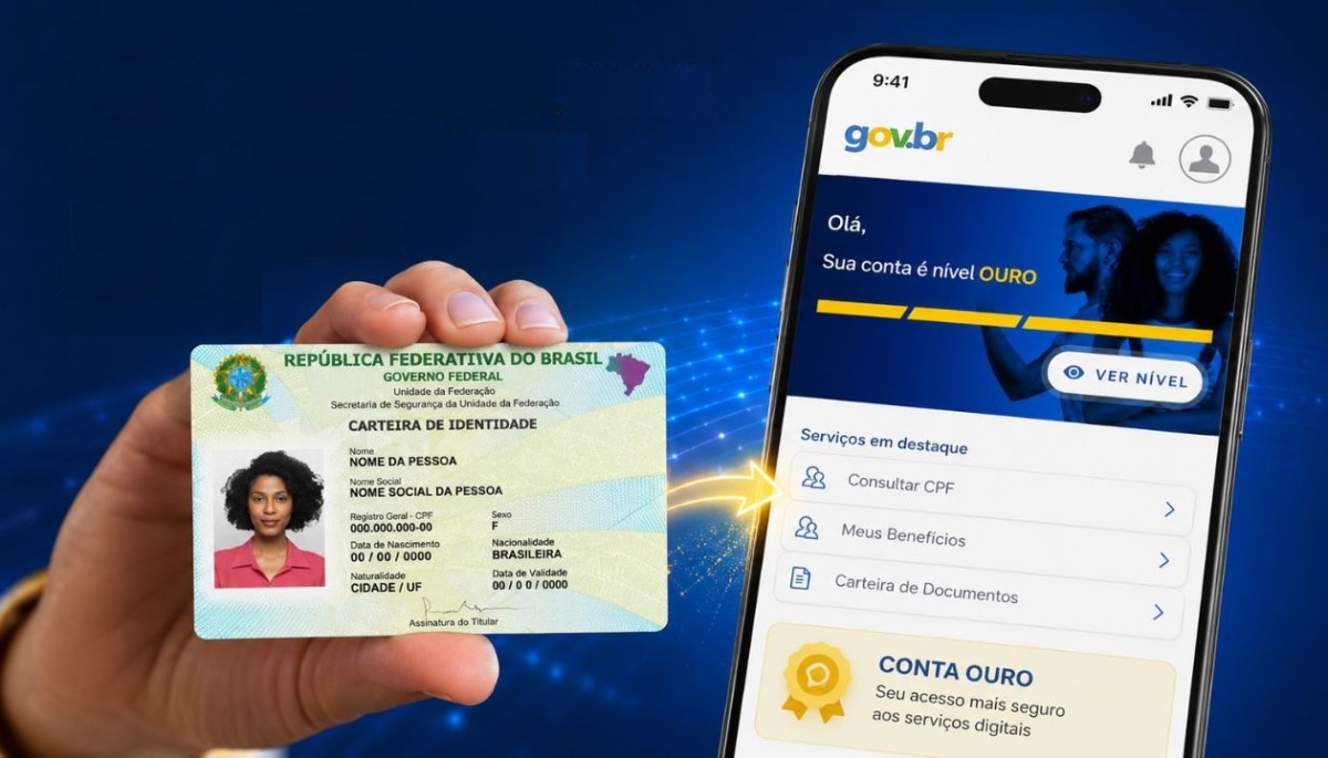Carteira de Identidade Nacional possibilita ter conta ouro no GOV.BR