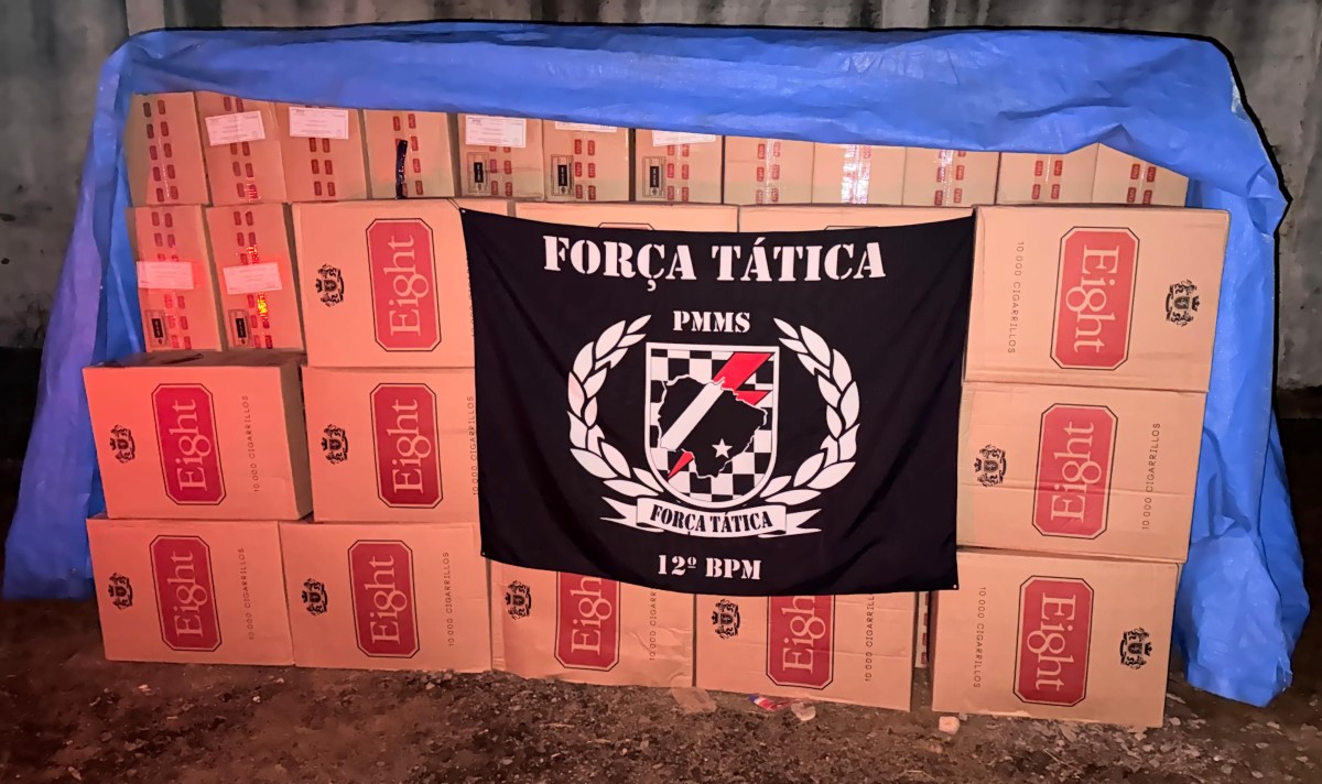 Em Mundo Novo, Força Tática de Naviraí apreende carga de cigarros avaliada em R$ 850 mil
