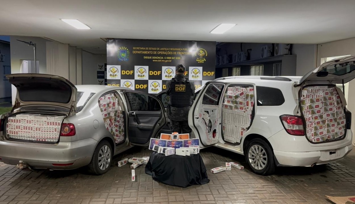 DOF prende dupla com cigarros contrabandeados e eletrônicos em Dourados