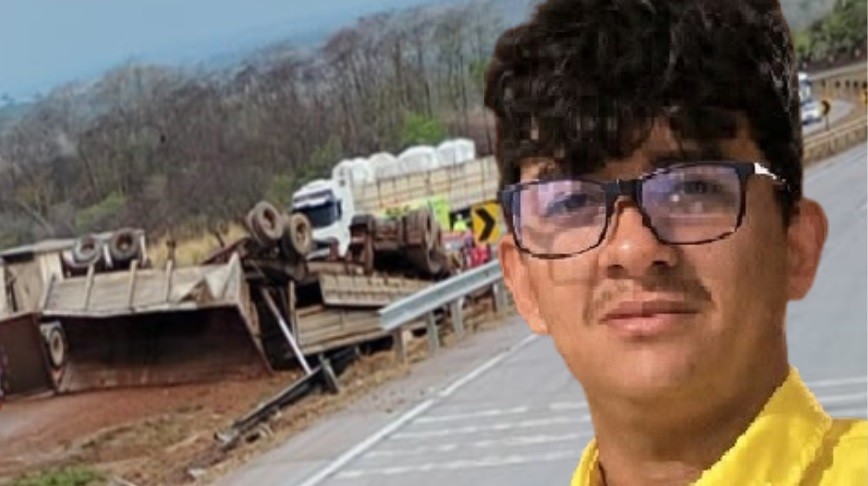 Motorista de Naviraí morre após perder controle de carreta e capotar na BR-364 em Jaciara