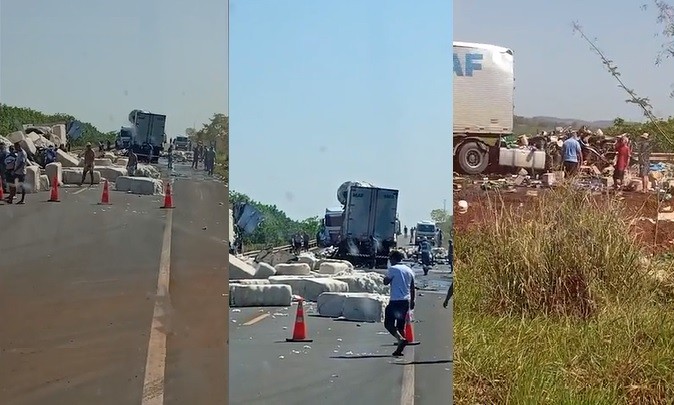 Dois motoristas morrem em colisão frontal de carretas na BR-158 em Aparecida do Taboado